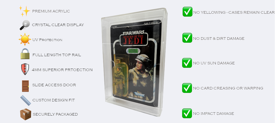 Display Armour cases feature a slide door for easy access while keeping your collection dust-free and well-protected.