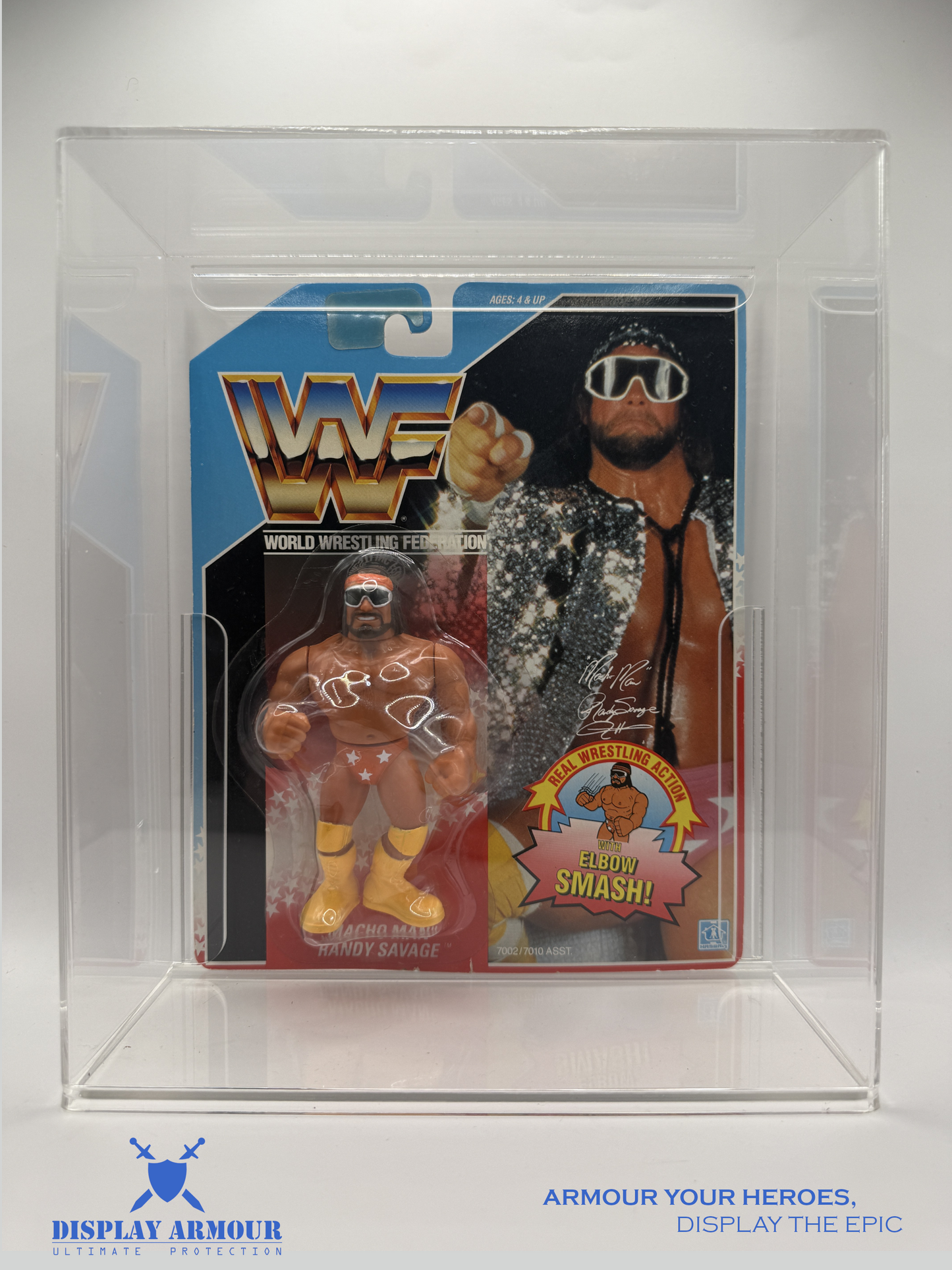 WWF Hasbro Extra Deep Display Case with Macho Man Randy Savage Series 1 Figure