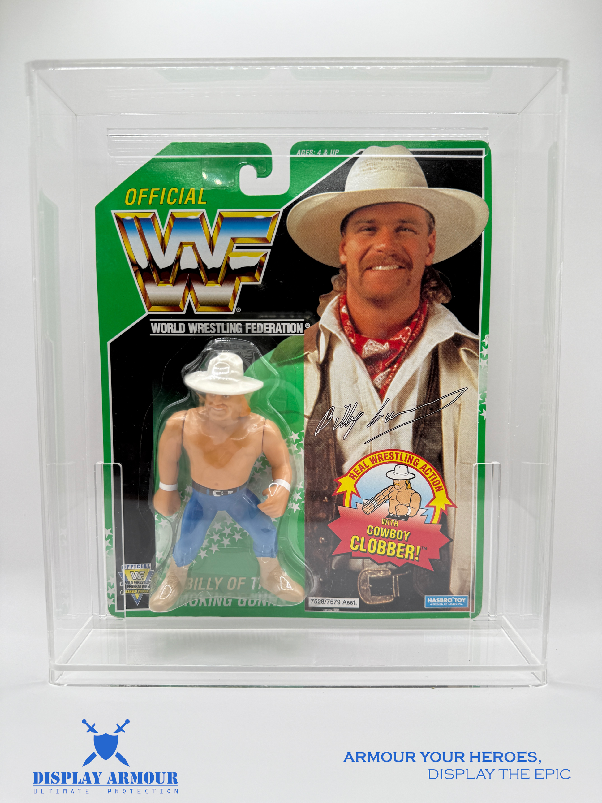 WWF Hasbro Billy Gunn Action Figure with Display Case by Display Armour - Front View