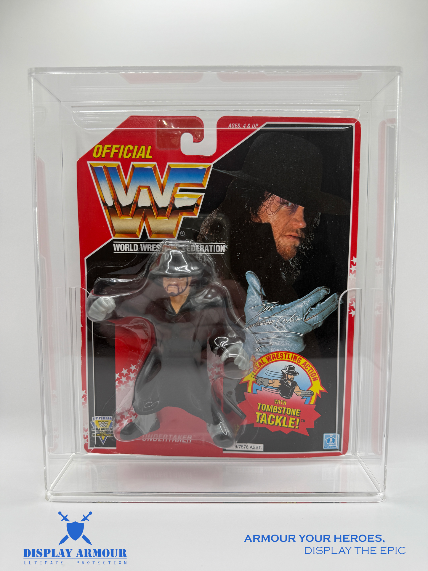 WWF Hasbro The Undertaker Series 8 Action Figure in Display Armour Case - Front View - Premium Protection