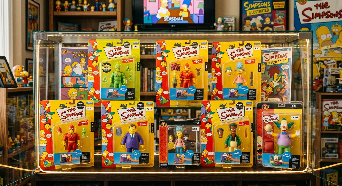 Rare Simpsons action figures including vintage Mattel and Playmates World of Springfield figures