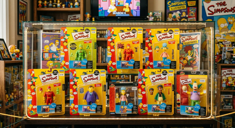Rare Simpsons action figures including vintage Mattel and Playmates World of Springfield figures