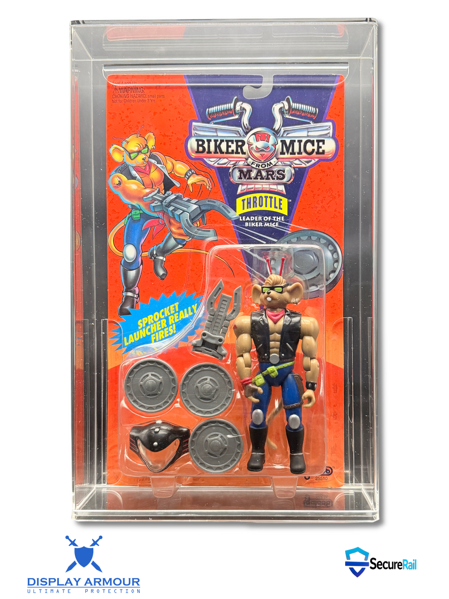 Biker Mice from Mars acrylic display case with figure – UV protective Display Armour case for mint on card action figures