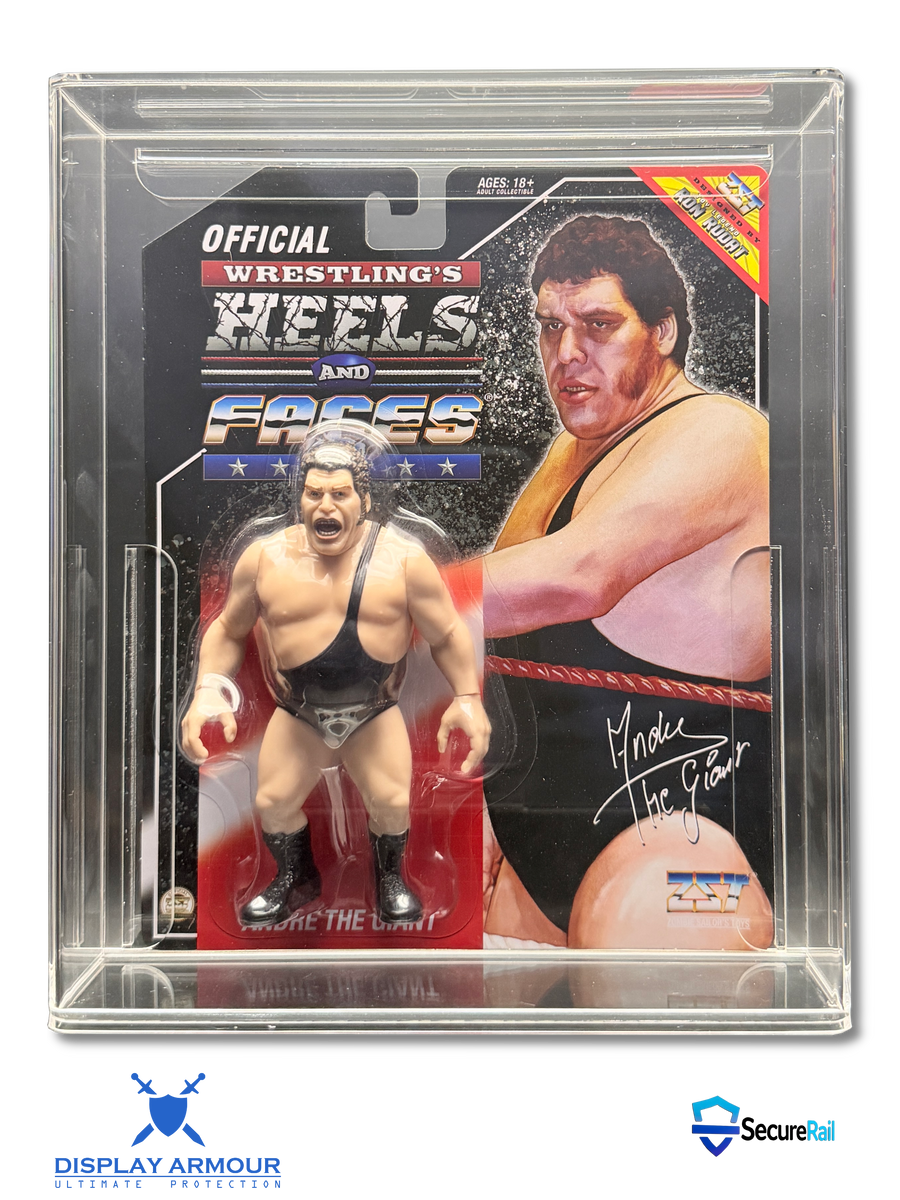 Heels and Faces UV acrylic display cases by Display Armour — premium 4mm UV-protected acrylic cases designed for Zombie Sailor Toys figures, offering perfect mint-on-card fit, clarity, and long-term display protection.