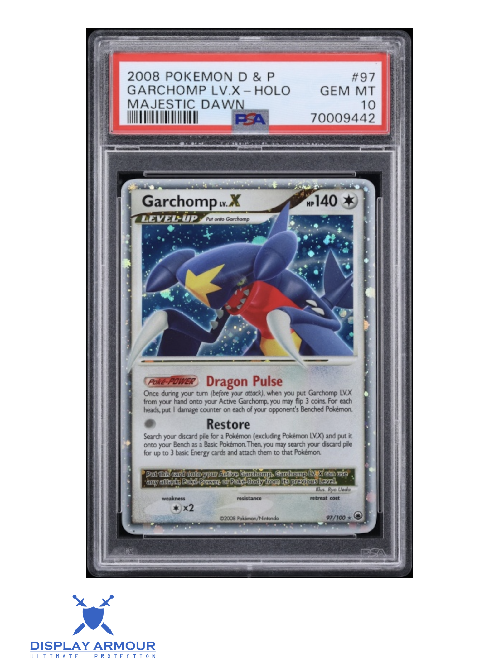 Auction photograph of Garchomp LV.X 97/100, Majestic Dawn Pokémon card