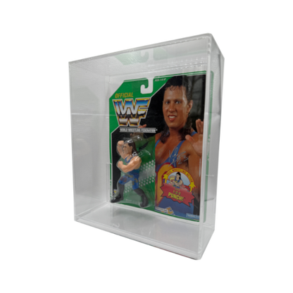 123 Kid WWF Hasbro Series 11 action figure displayed in an extra deep Display Armour case, showcasing the figure’s details and protective features