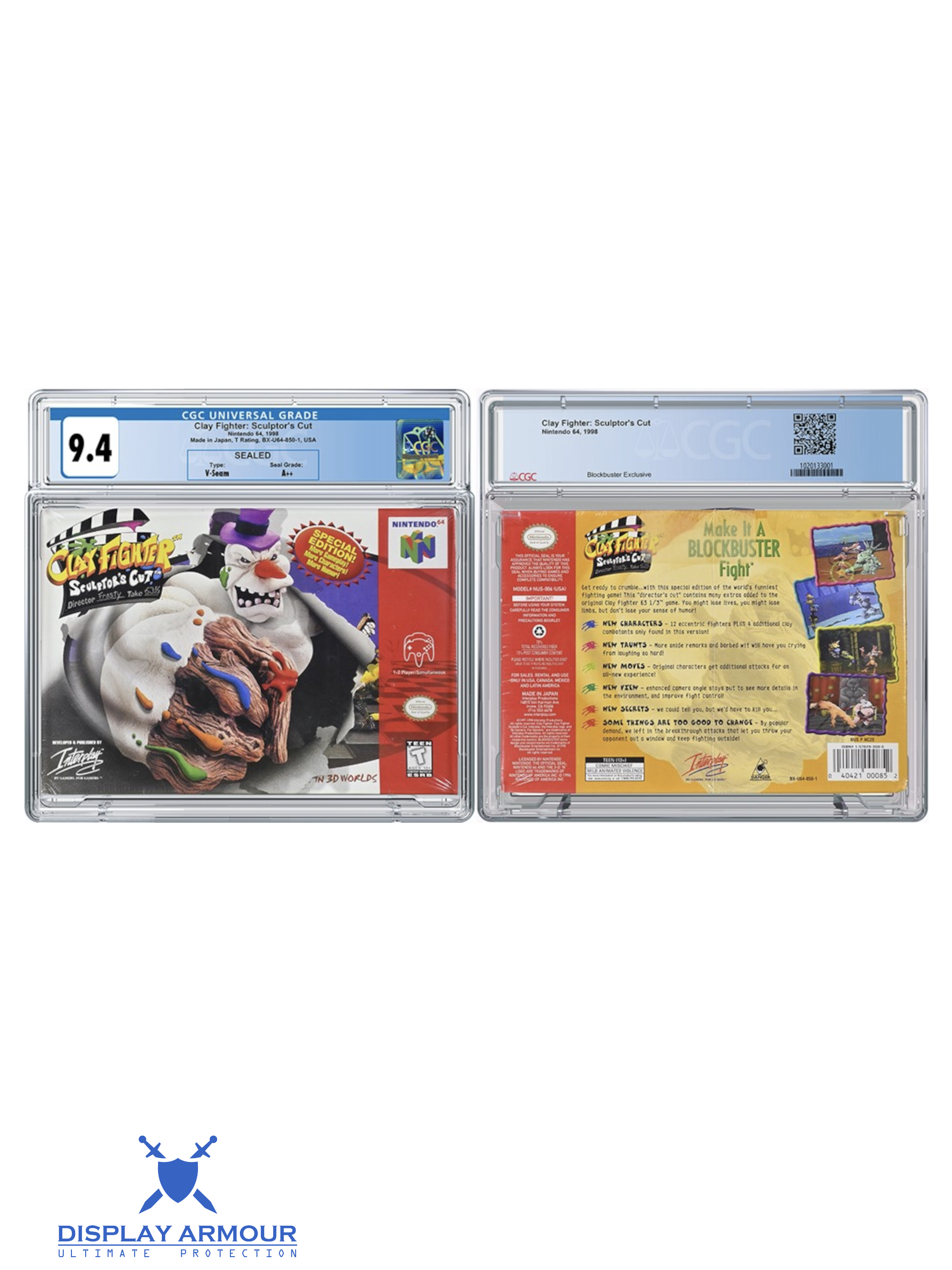 Sealed Blockbuster-exclusive ClayFighter Sculptor's Cut Nintendo 64 game graded CGC 9.4 A++