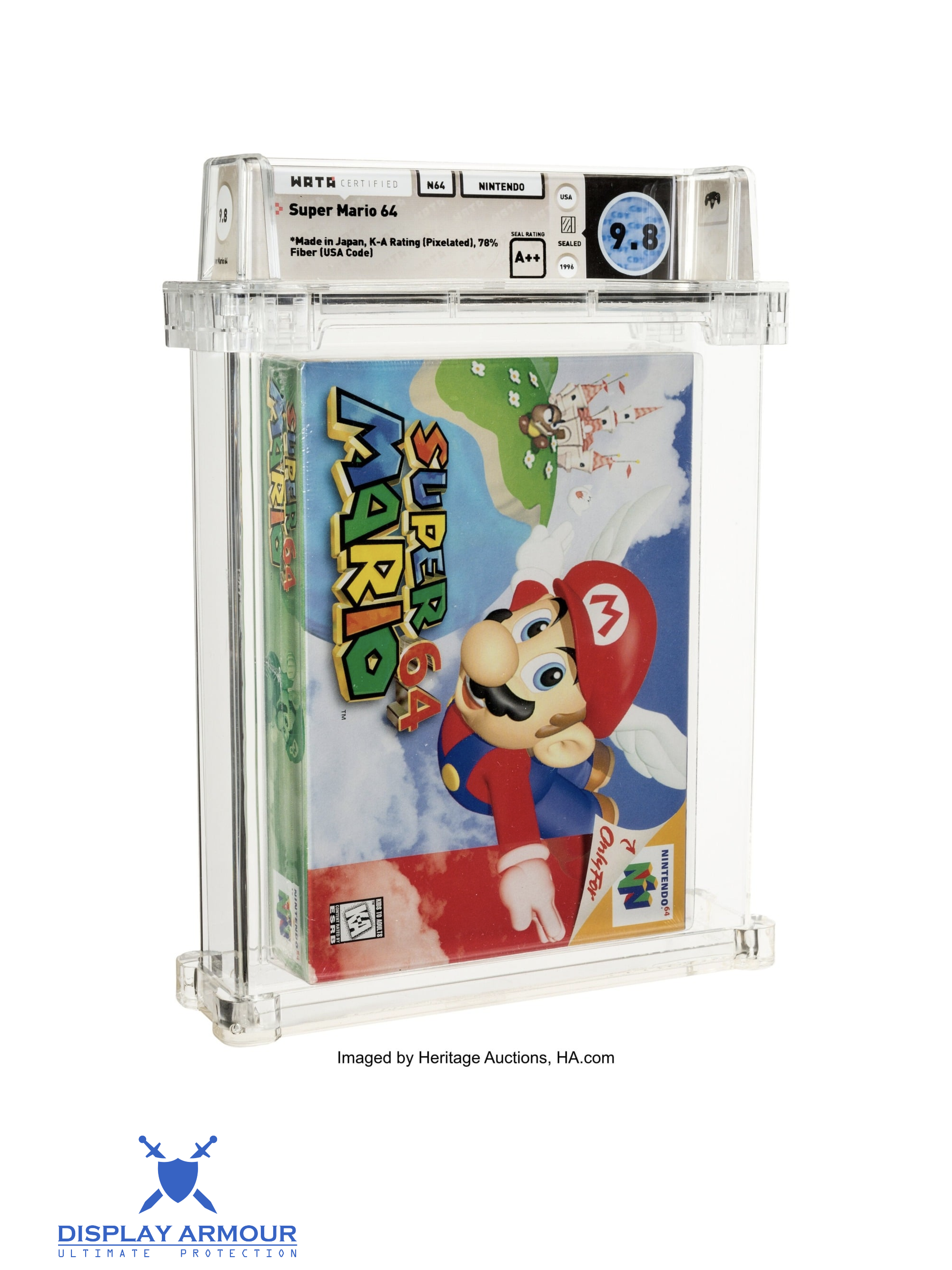 Sealed Super Mario 64 Nintendo 64 game graded Wata 9.8 A++