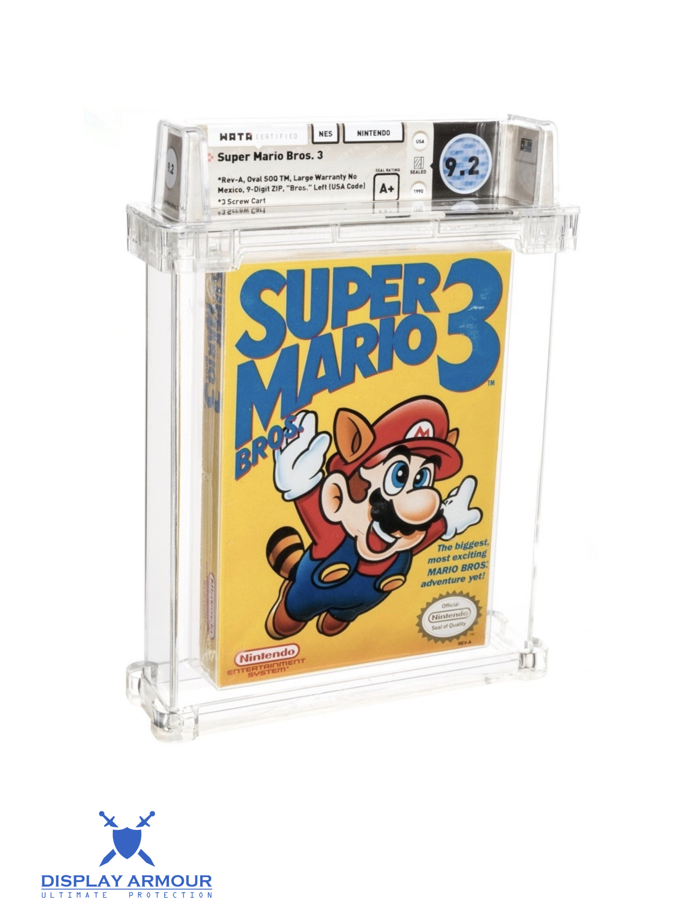 Sealed first-production Left Bros. Super Mario Bros. 3 NES game graded Wata 9.2 A+