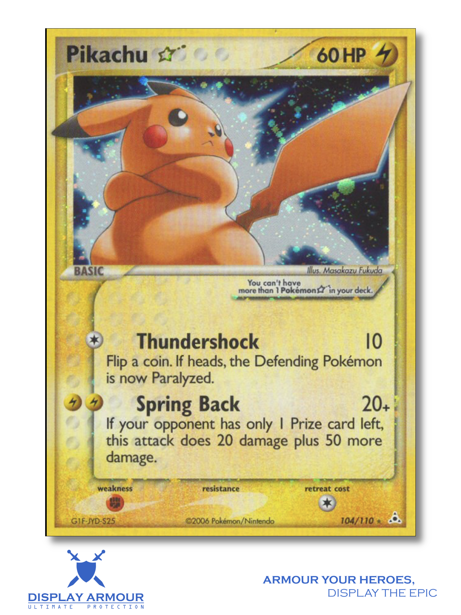Pikachu Gold Star, EX Holon Phantoms Pokémon card