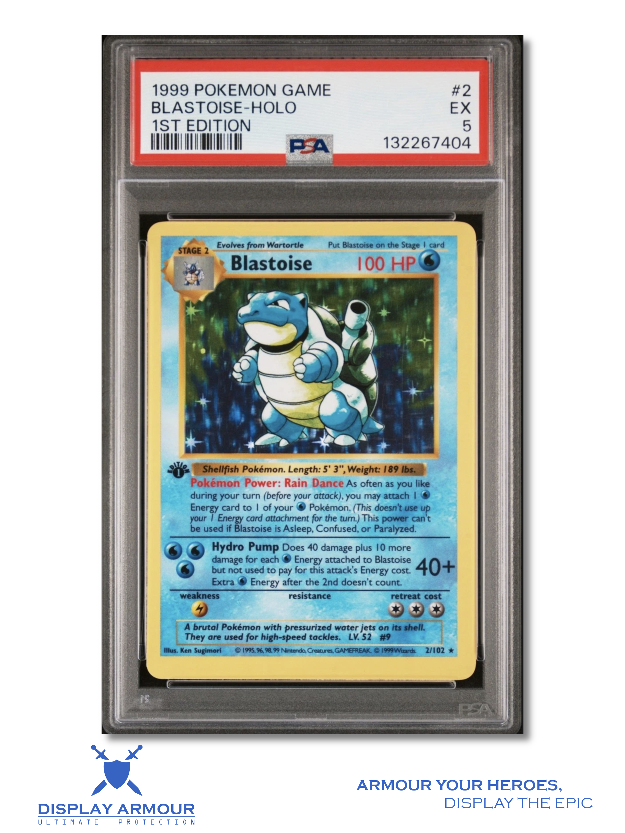 Blastoise 1st Edition Base Set, 1999 Pokémon card