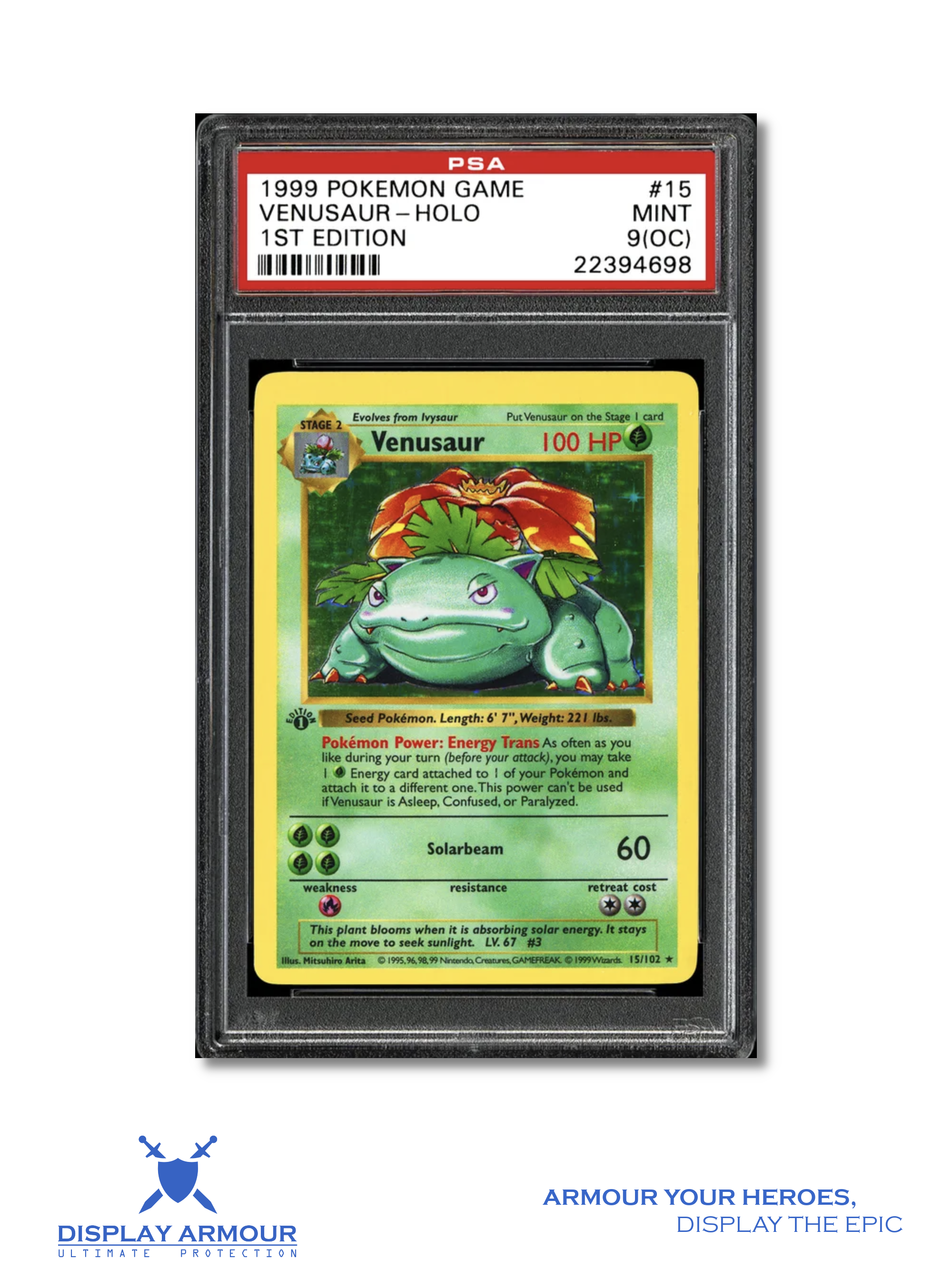 Venusaur 1st Edition Base Set, 1999 Pokémon card