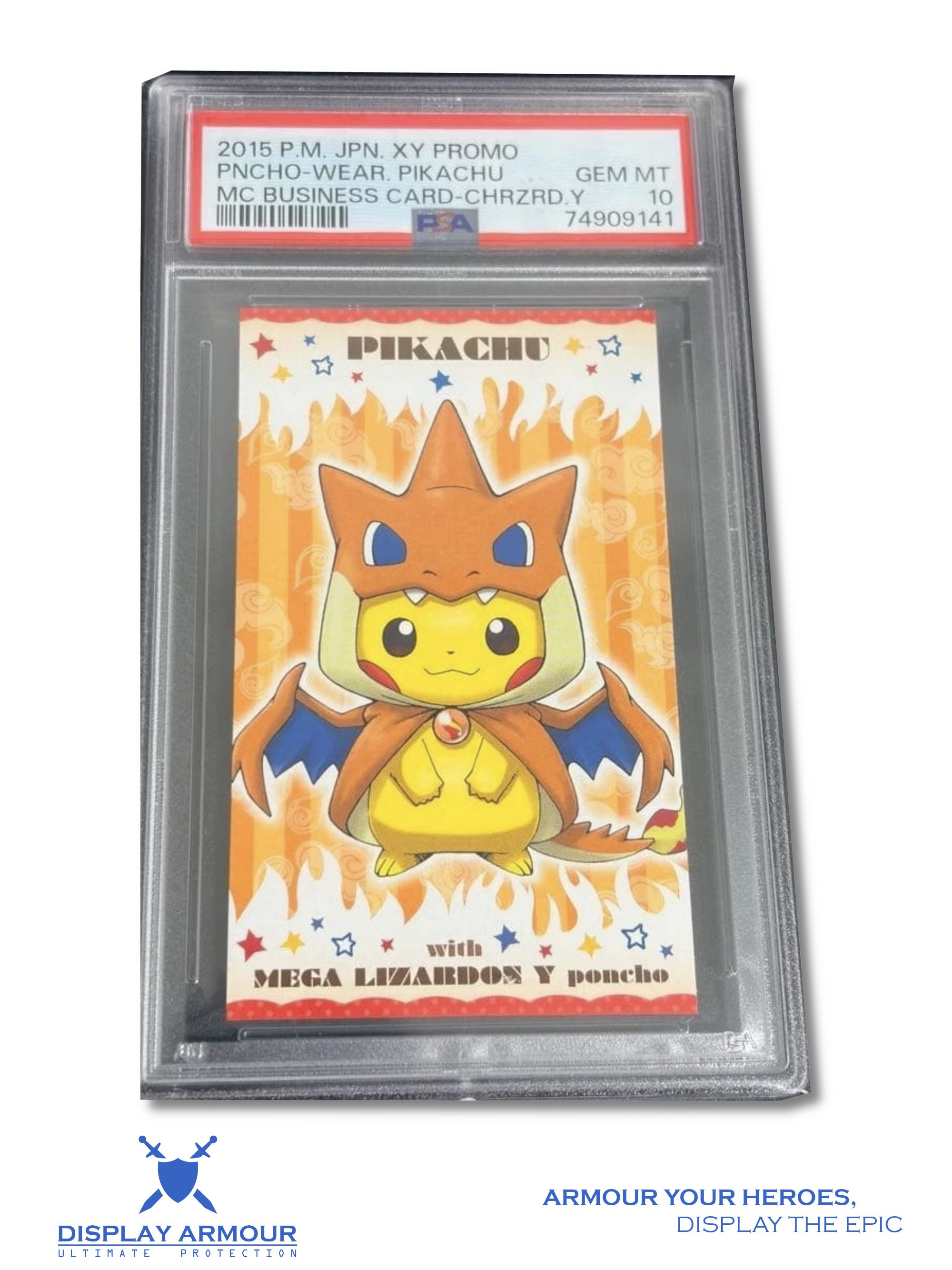 Poncho-Wearing Pikachu, Mega Charizard Y Pokémon card