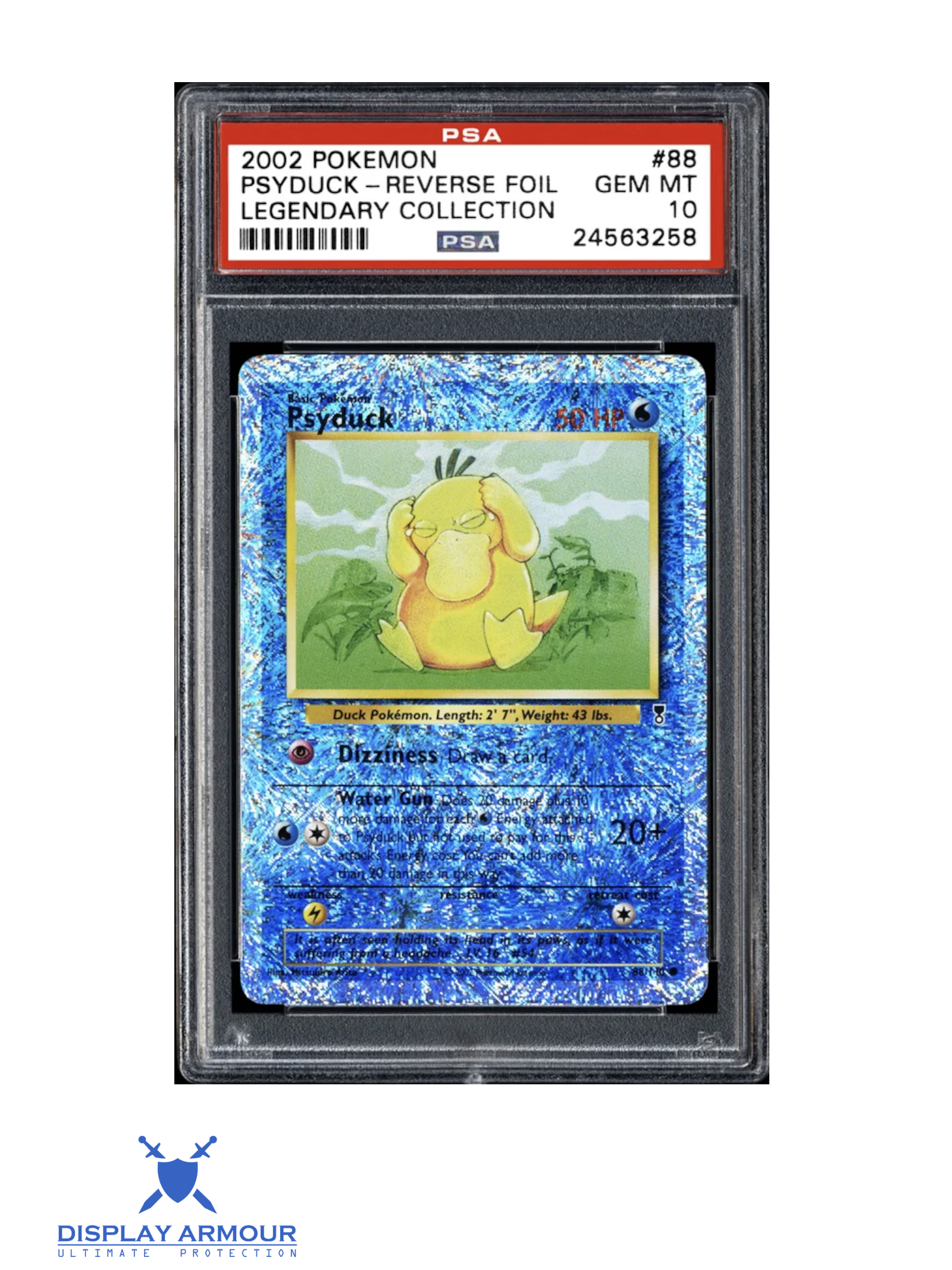 Auction photograph of Psyduck Reverse Holo 88/110, Legendary Collection Pokémon card