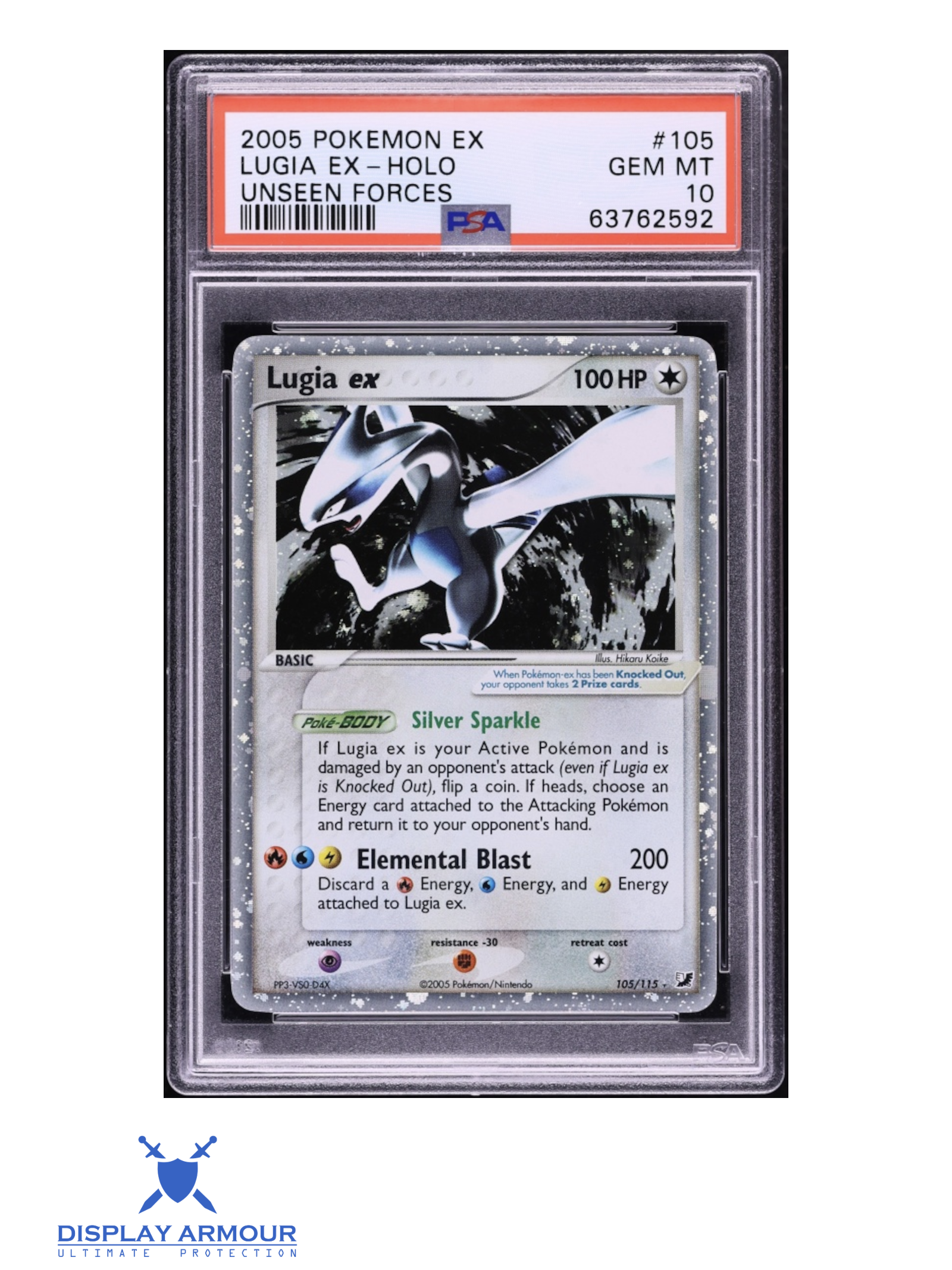 Lugia ex, EX Unseen Forces, 2005 EX Unseen Forces, 105/115 Pokémon card