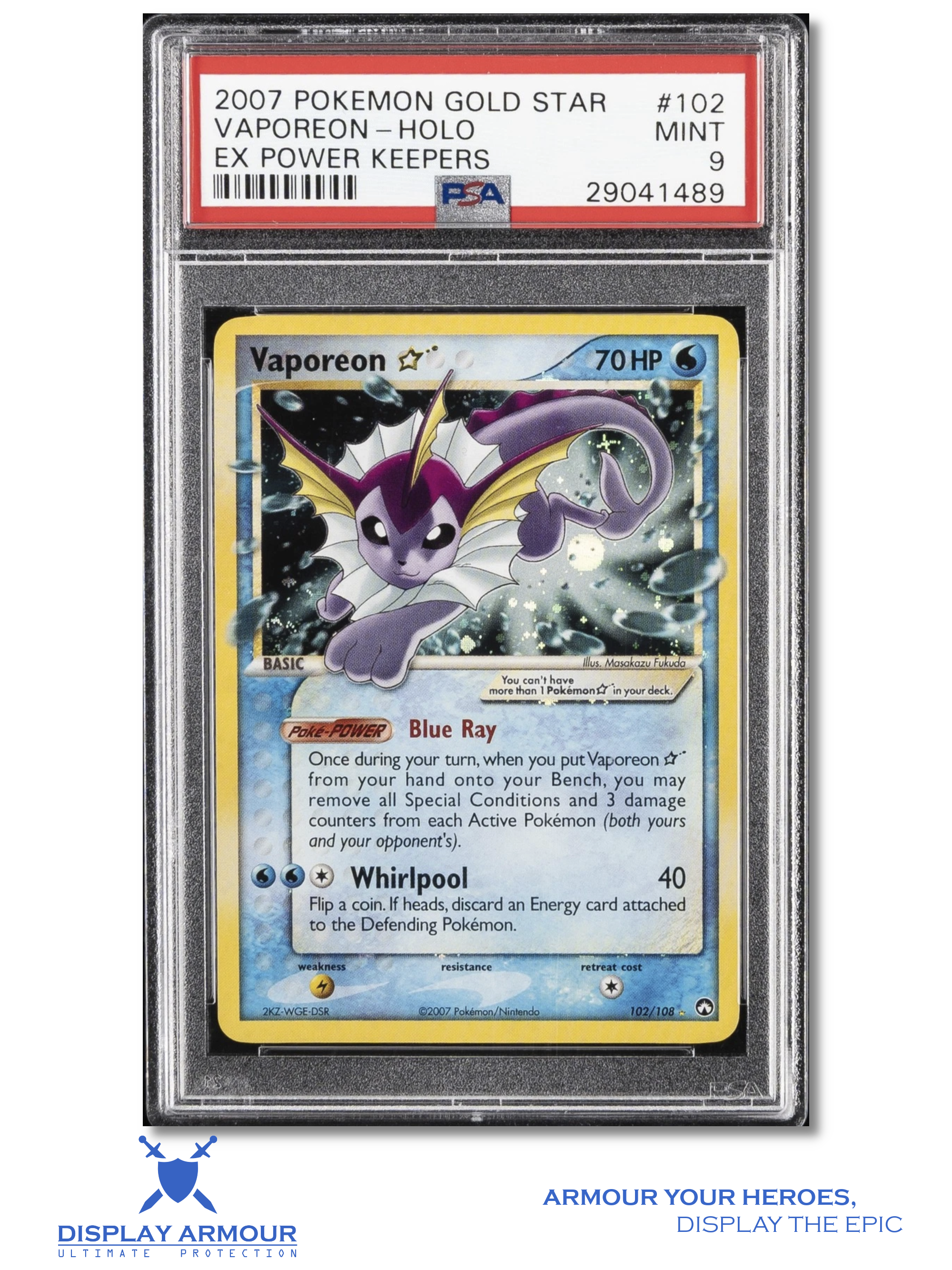 Vaporeon Gold Star, EX Power Keepers Pokémon card