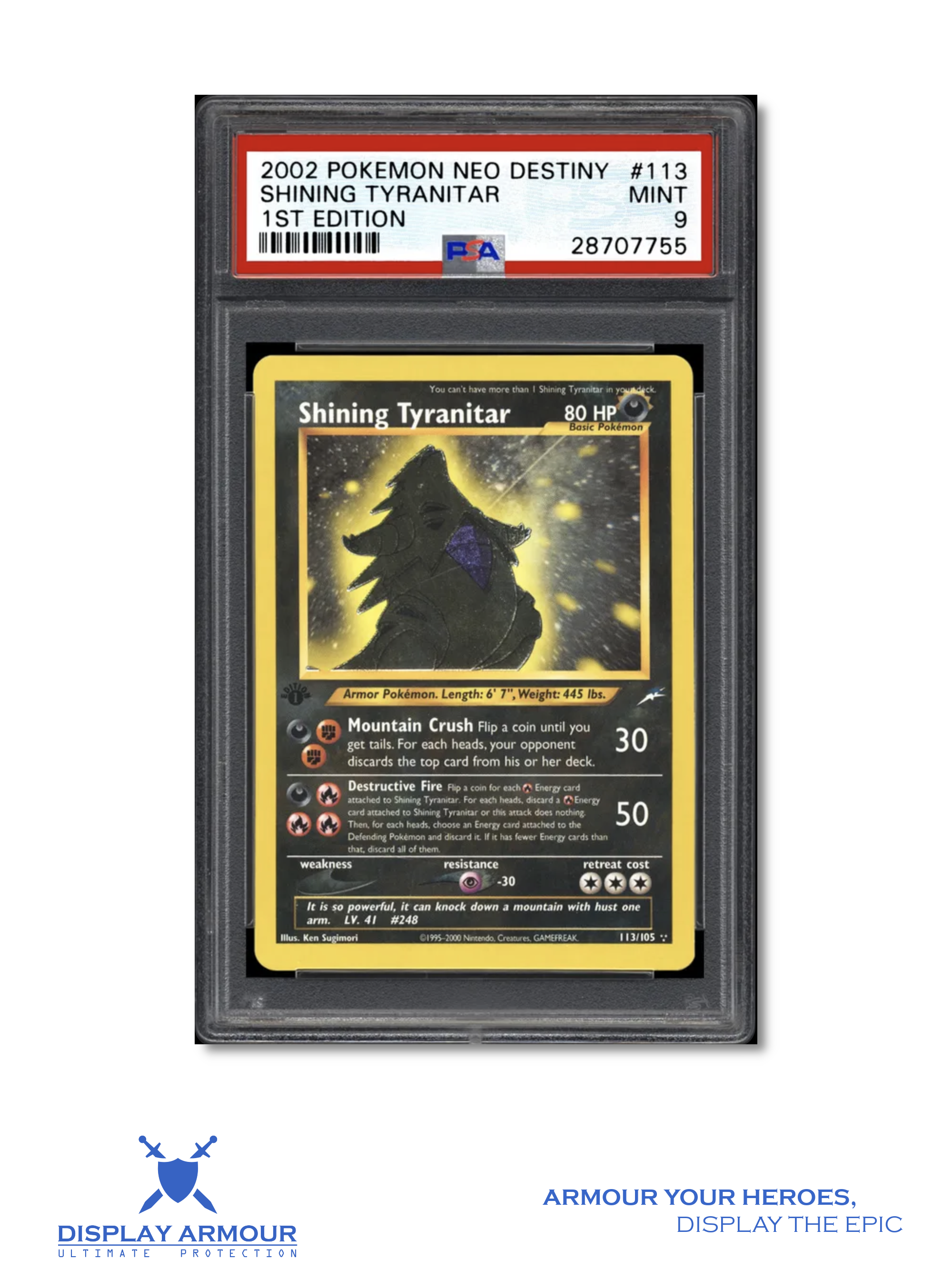 Shining Tyranitar 1st Edition, Neo Destiny Pokémon card