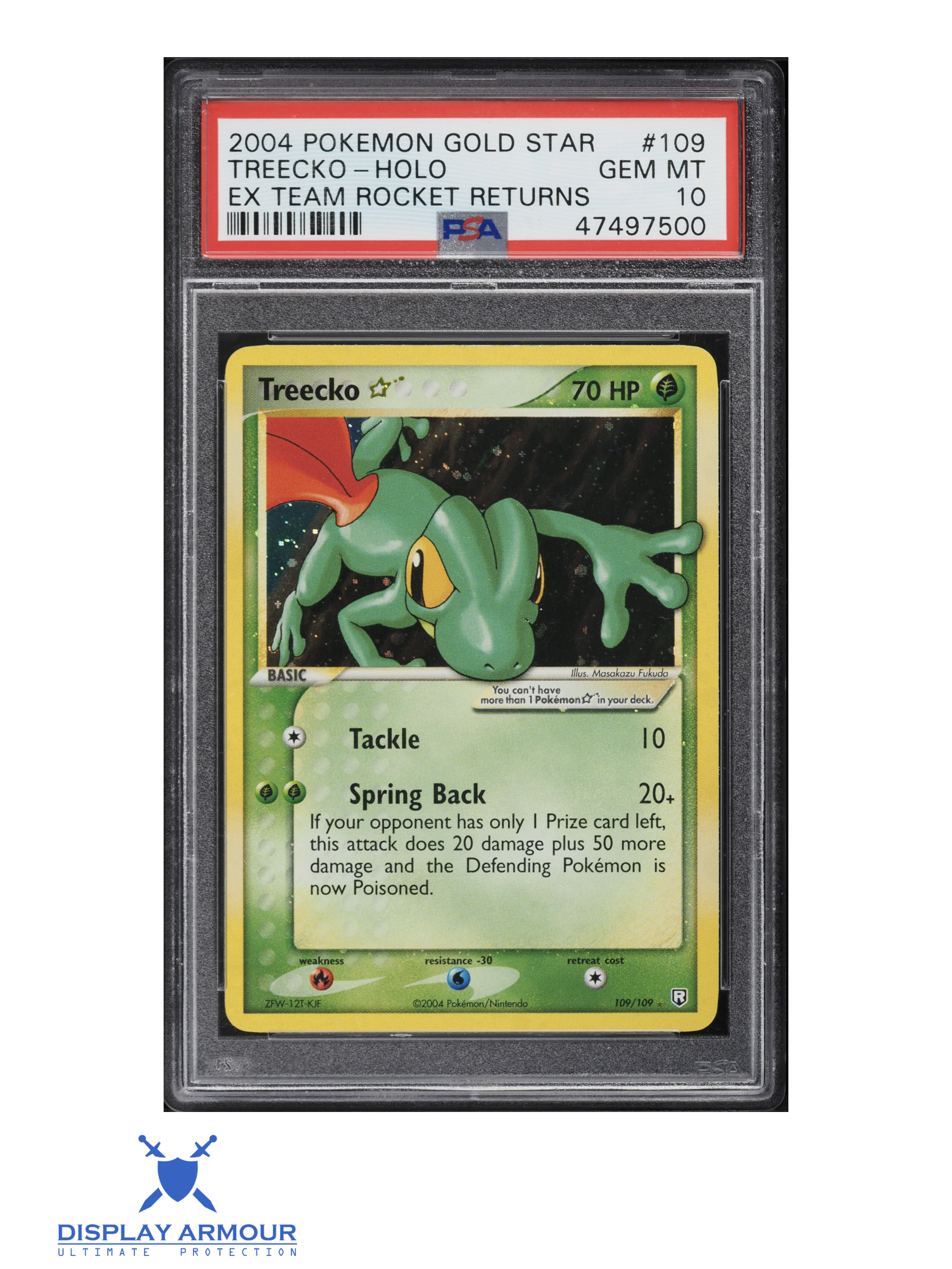 Treecko Gold Star, EX Team Rocket Returns, 2004 EX Team Rocket Returns, 109/109 Pokémon card