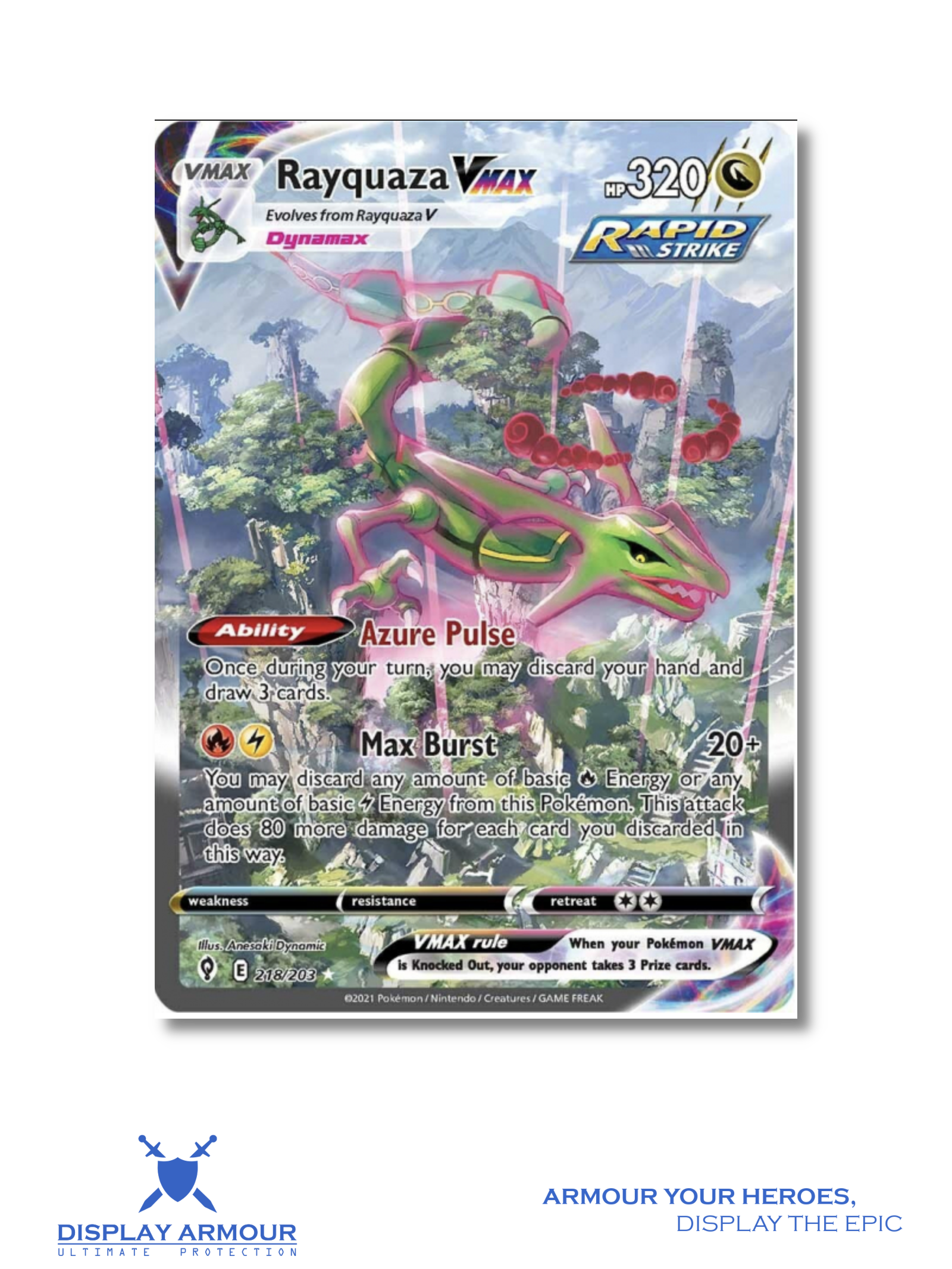 Rayquaza VMAX Alternate Art, Evolving Skies Pokémon card