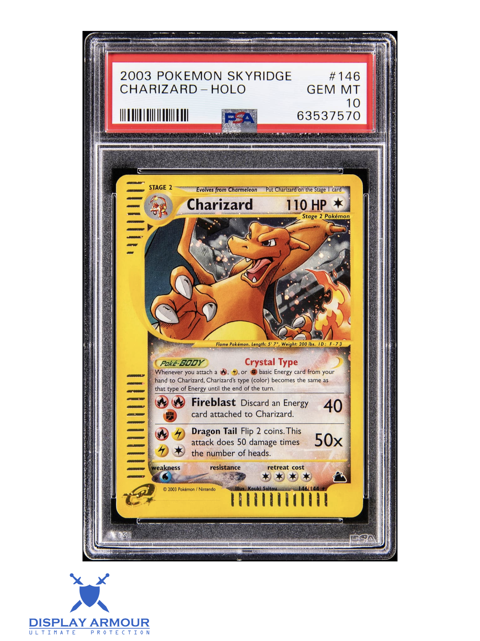 Crystal Charizard Holo, 2003 Skyridge Pokémon card