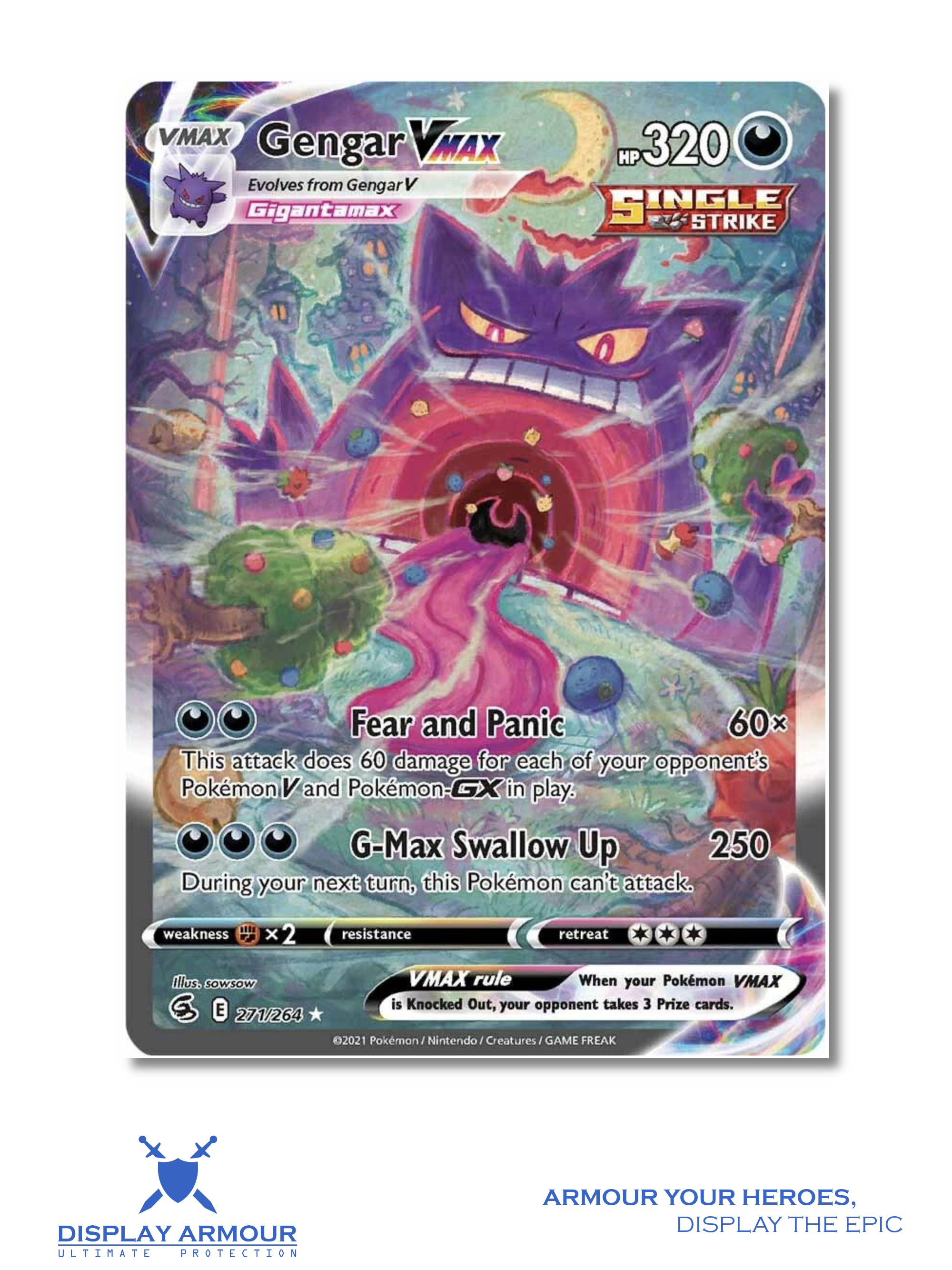 Gengar VMAX Alternate Art, Fusion Strike Pokémon card