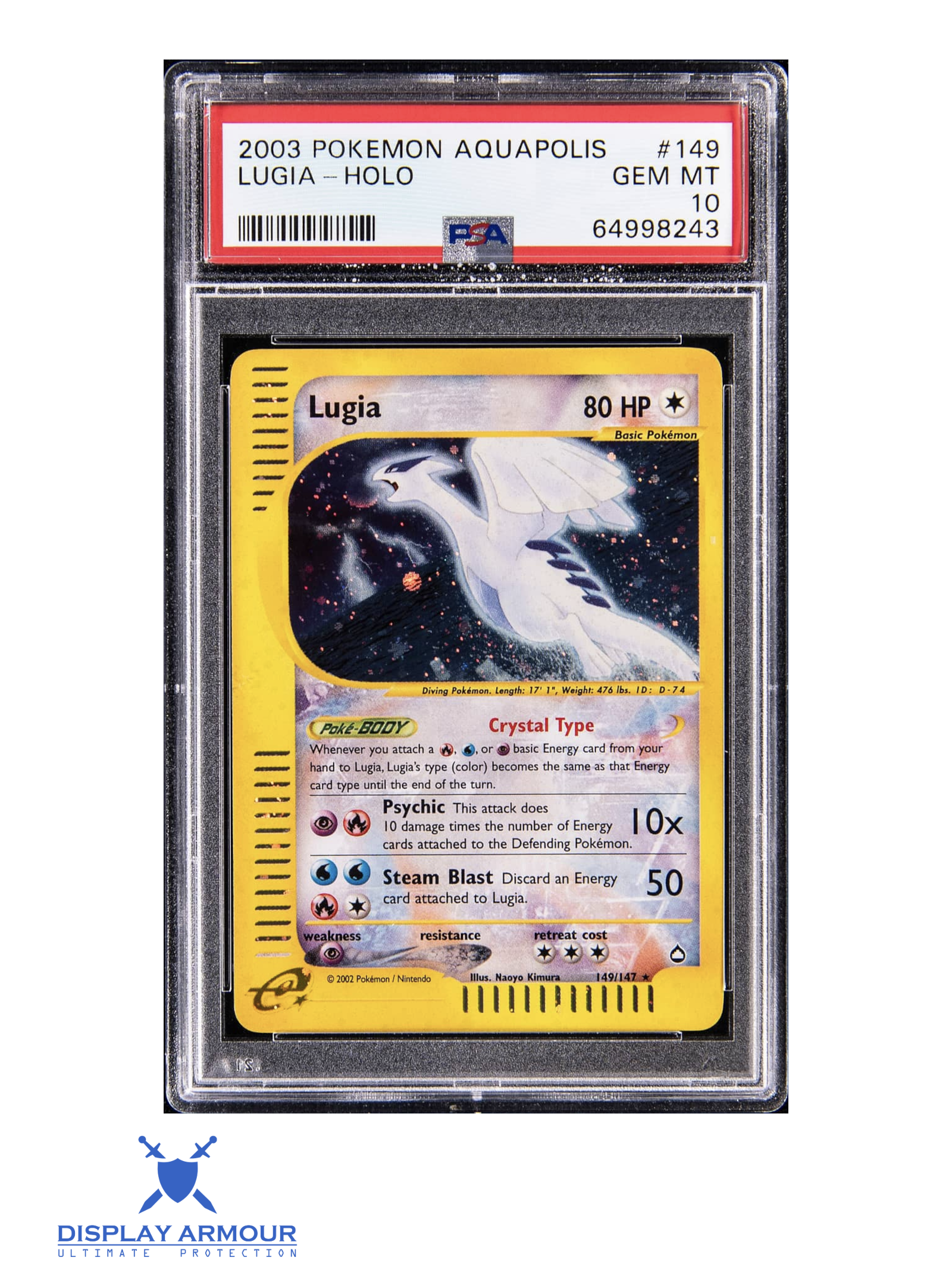 Crystal Lugia Holo, 2003 Aquapolis Pokémon card