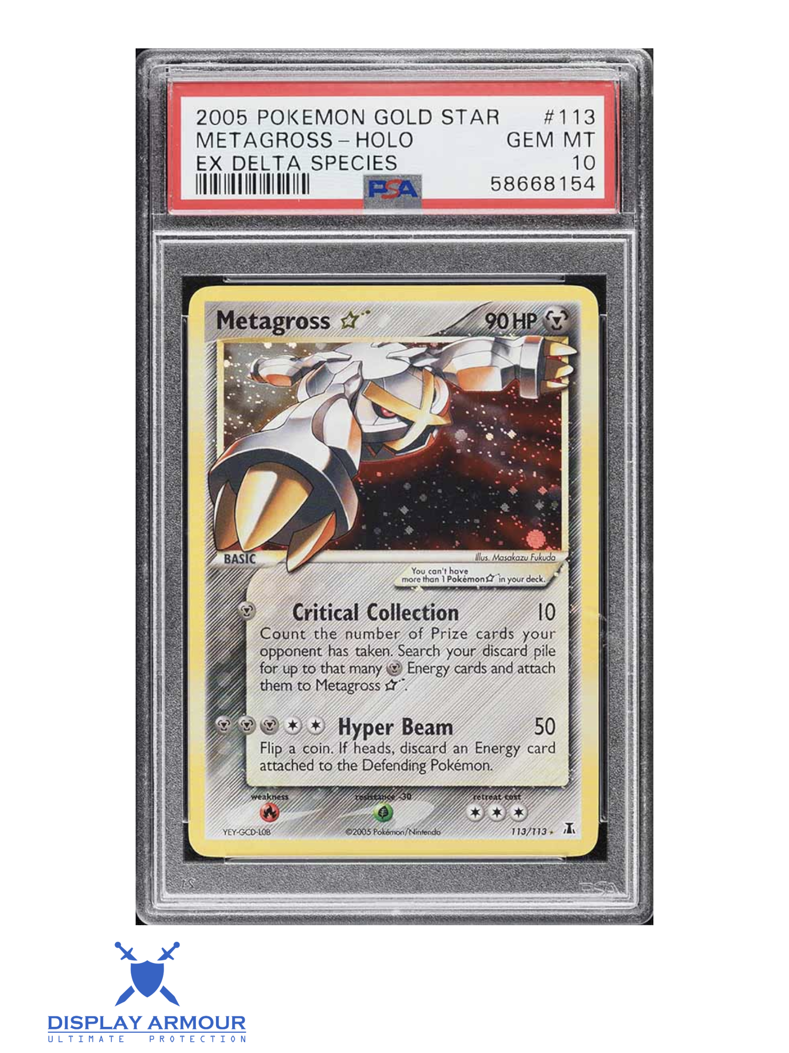 Metagross Gold Star, 2005 EX Delta Species, 113/113 Pokémon card