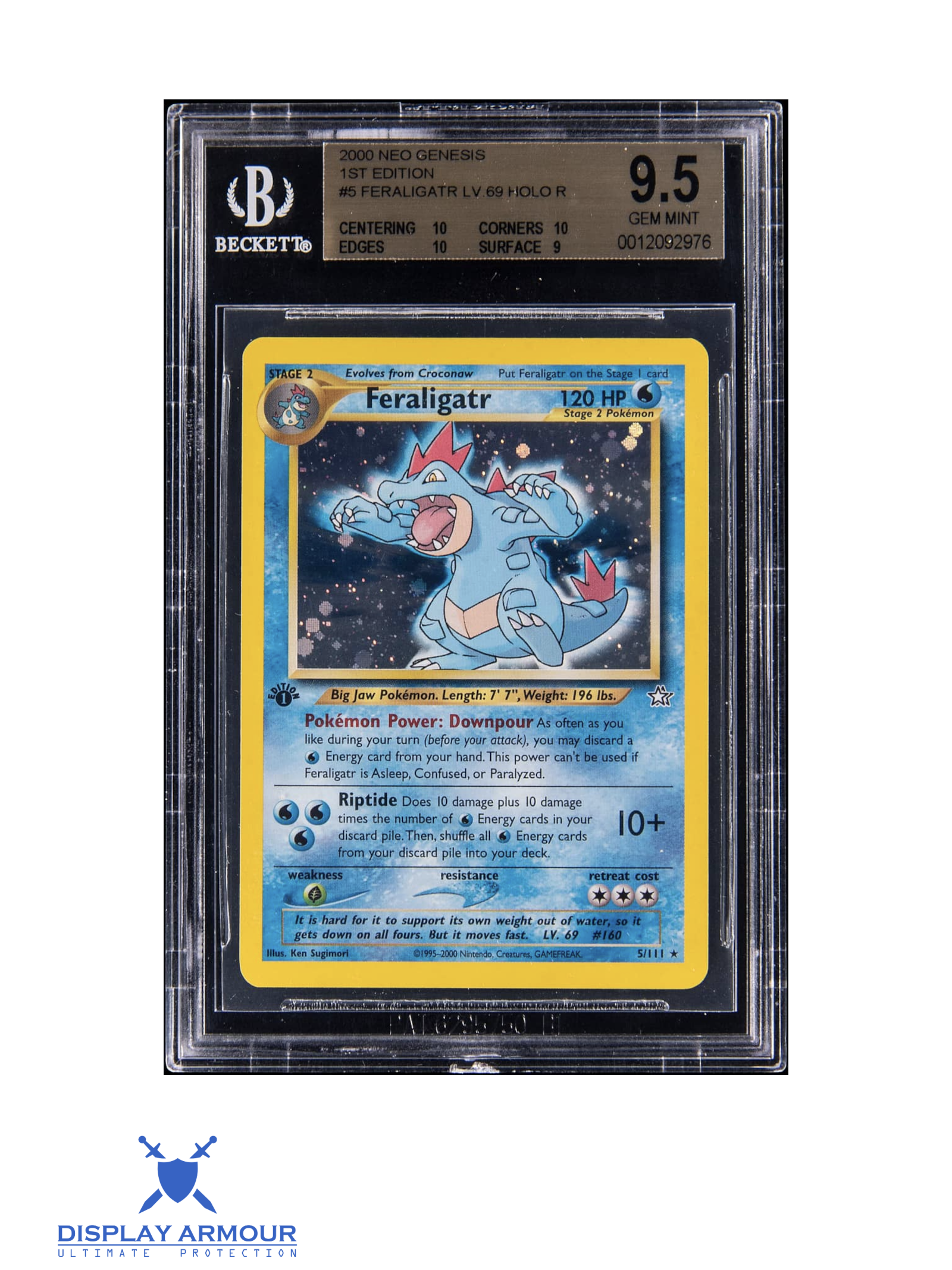 Feraligatr Holo, Neo Genesis First Edition, 2000 Neo Genesis, 5/111 Pokémon card