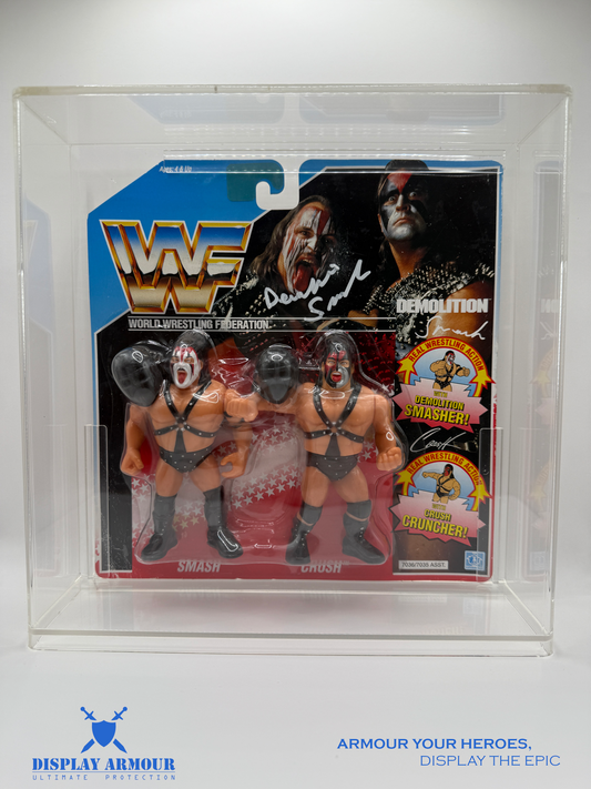 WWF Hasbro Acrylic Display Case for Tag Team Action Figures | UV Protection, Slide Bottom, Crystal Clear by Display Armour