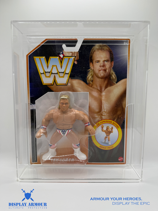 Acrylic Display Case for WWE Mattel Retro Action Figures | UV Protection, Slide Bottom, Crystal Clear by Display Armour