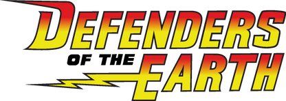 Logo of 'Defenders of the Earth' with red, yellow, and black colors on a white background.