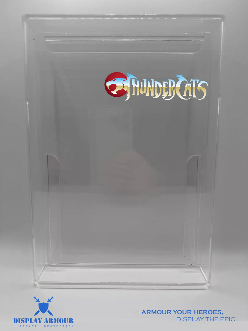 ThunderCats display case by Display Armour, made with 4mm thick acrylic and UV protection, providing a perfect fit for your action figures while ensuring clarity and protection from dust and sunlight.