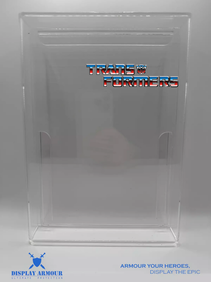 From View of Transformers display case by Display Armour offers 4mm thick acrylic, UV protection, and a perfect fit for your collectible figures, ensuring they stay protected and beautifully showcased.