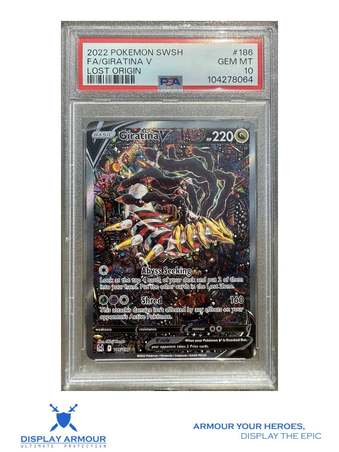 Giratina V Alternate Art Lost Origin Pokémon card rare PSA graded