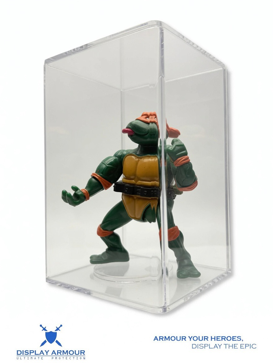 TMNT loose figure acrylic display case for vintage Playmates, modern Playmates and Super7 figures