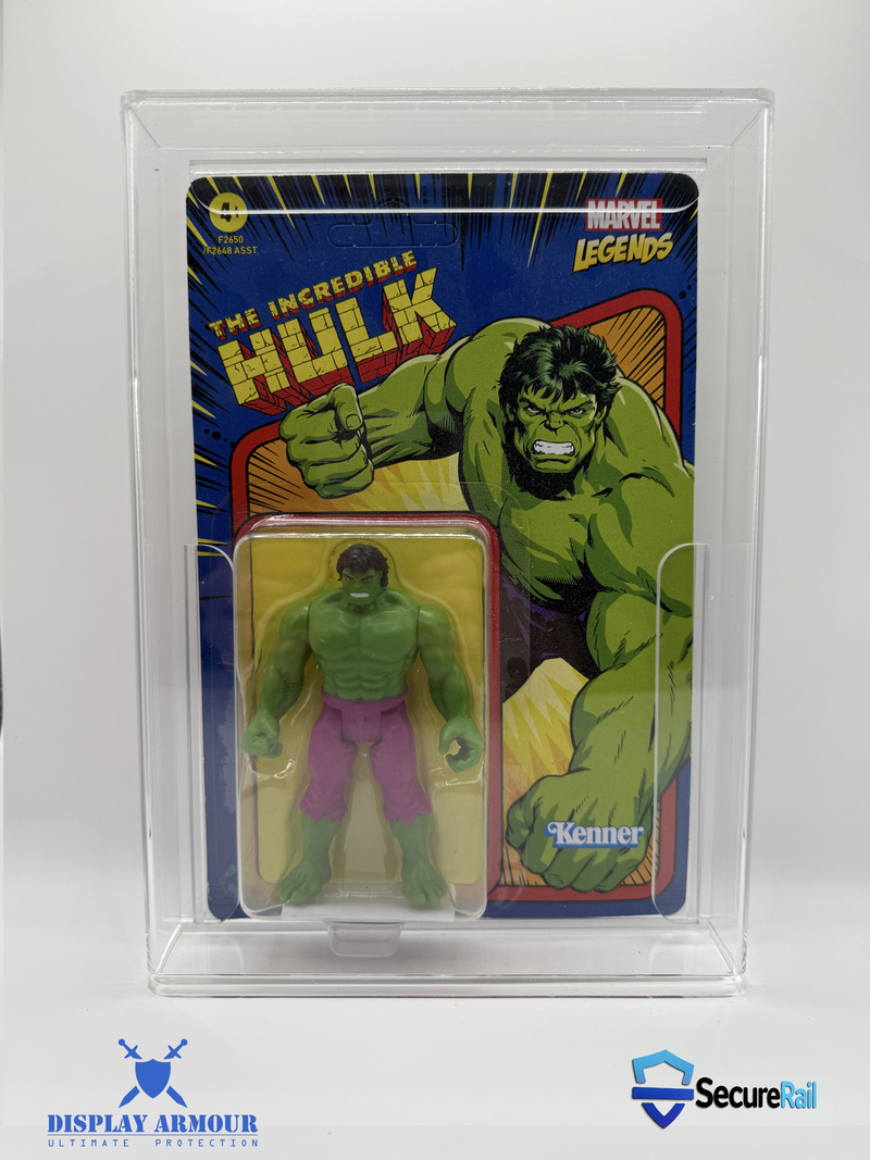 Marvel Legends figure displayed in Display Armour 4mm UV-protected acrylic display case.