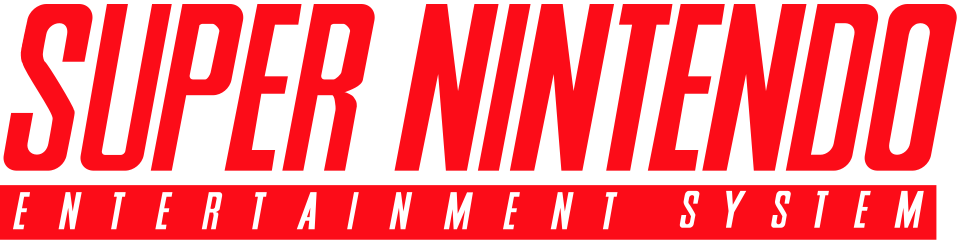 Super Nintendo Entertainment System logo in red on a white background