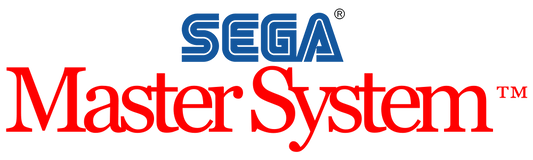SEGA Master System logo with blue 'SEGA' and red text on a white background