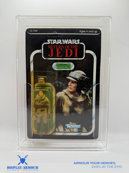 Star Wars Princess Leia in Combat Poncho Action Figure by Kenner - Display Case Front View