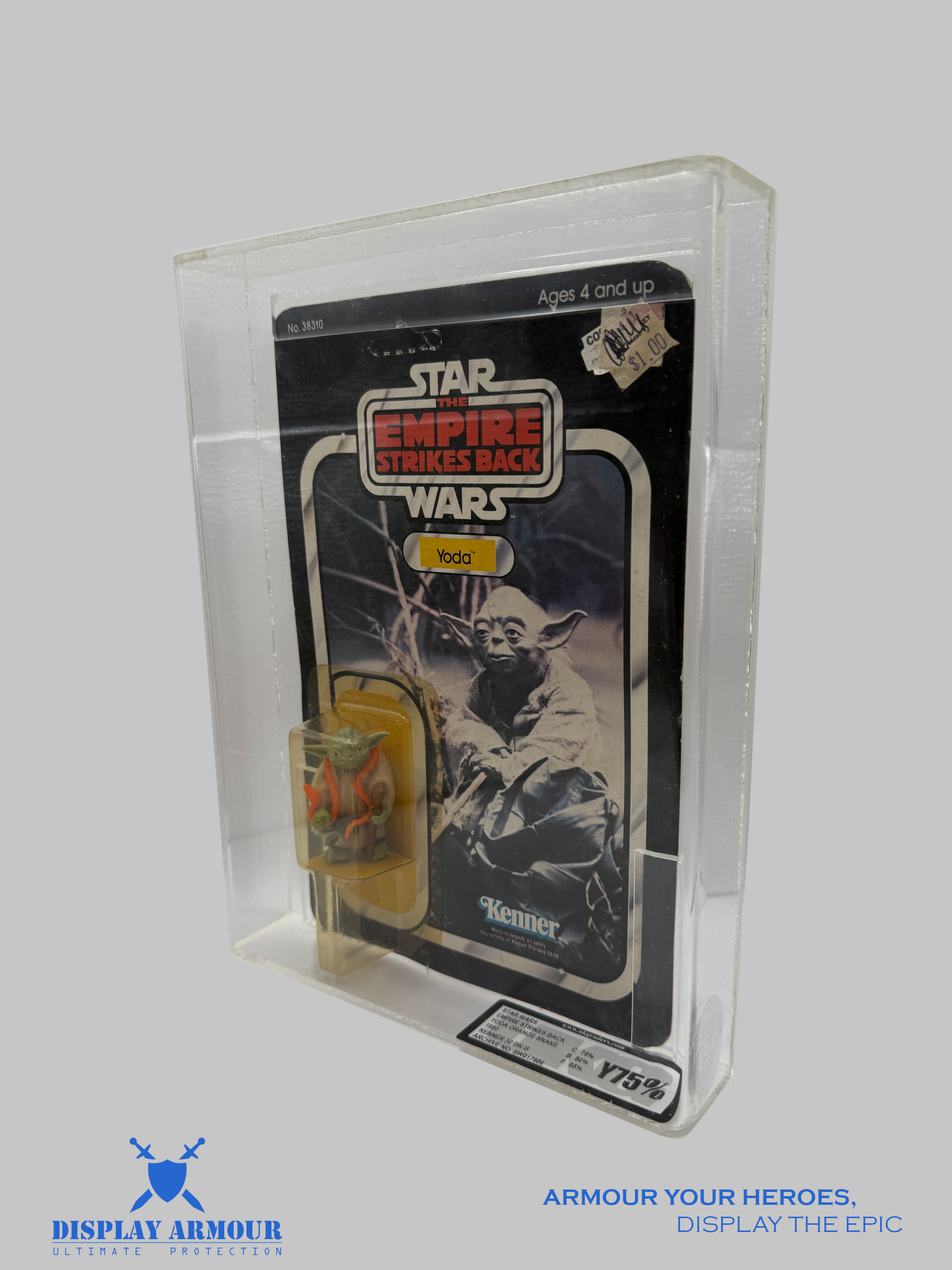 Side View of Star Wars Yoda Action Figure UKG75 graded