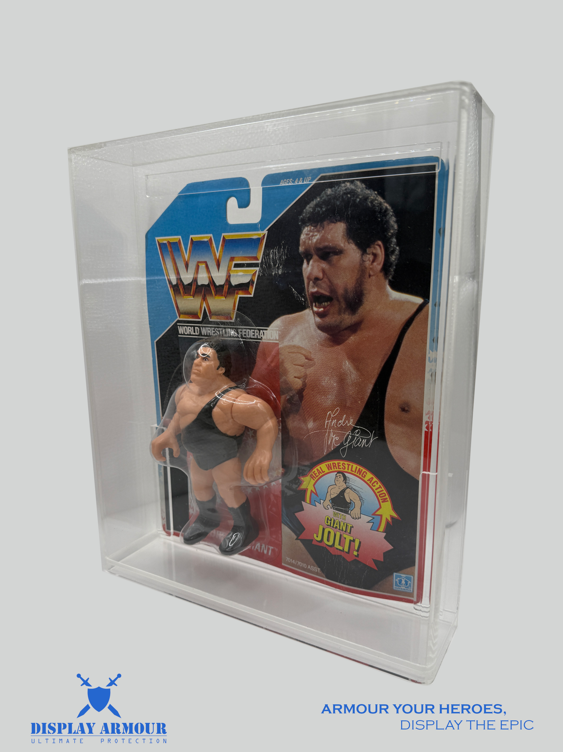 WWF Hasbro Andre the Giant Action Figure with Display Case by Display Armour - Side View