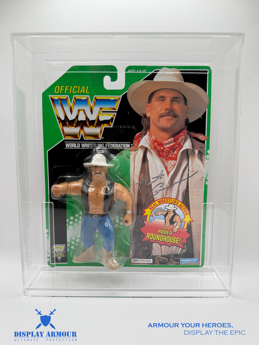 WWF Hasbro Bart Gunn Action Figure with Display Case by Display Armour - Front View