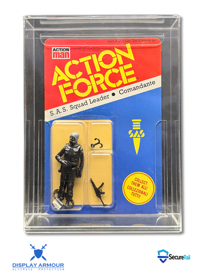 Action Force toy figure packaging with clear display case
