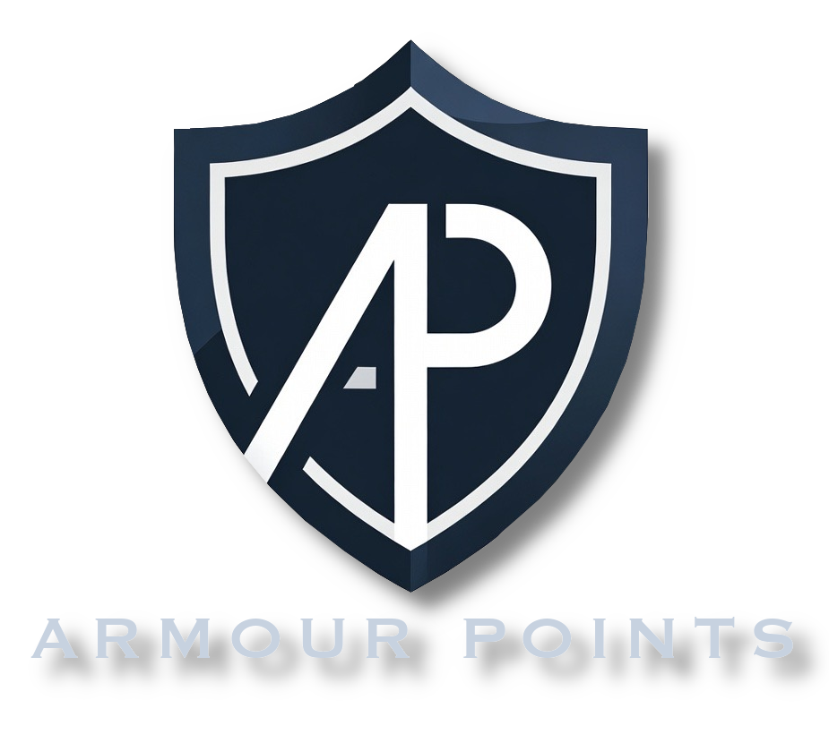 Logo of Armour Points with a shield shape and initials 'AP' on a white background