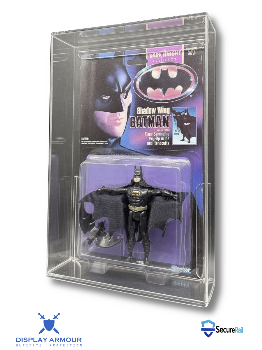 Kenner Dark Knight Collection Batman action figure protected in a Display Armour acrylic display case