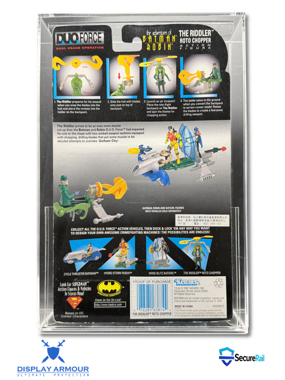 Batman & Robin Riddler Kenner action figure acrylic display case rear view