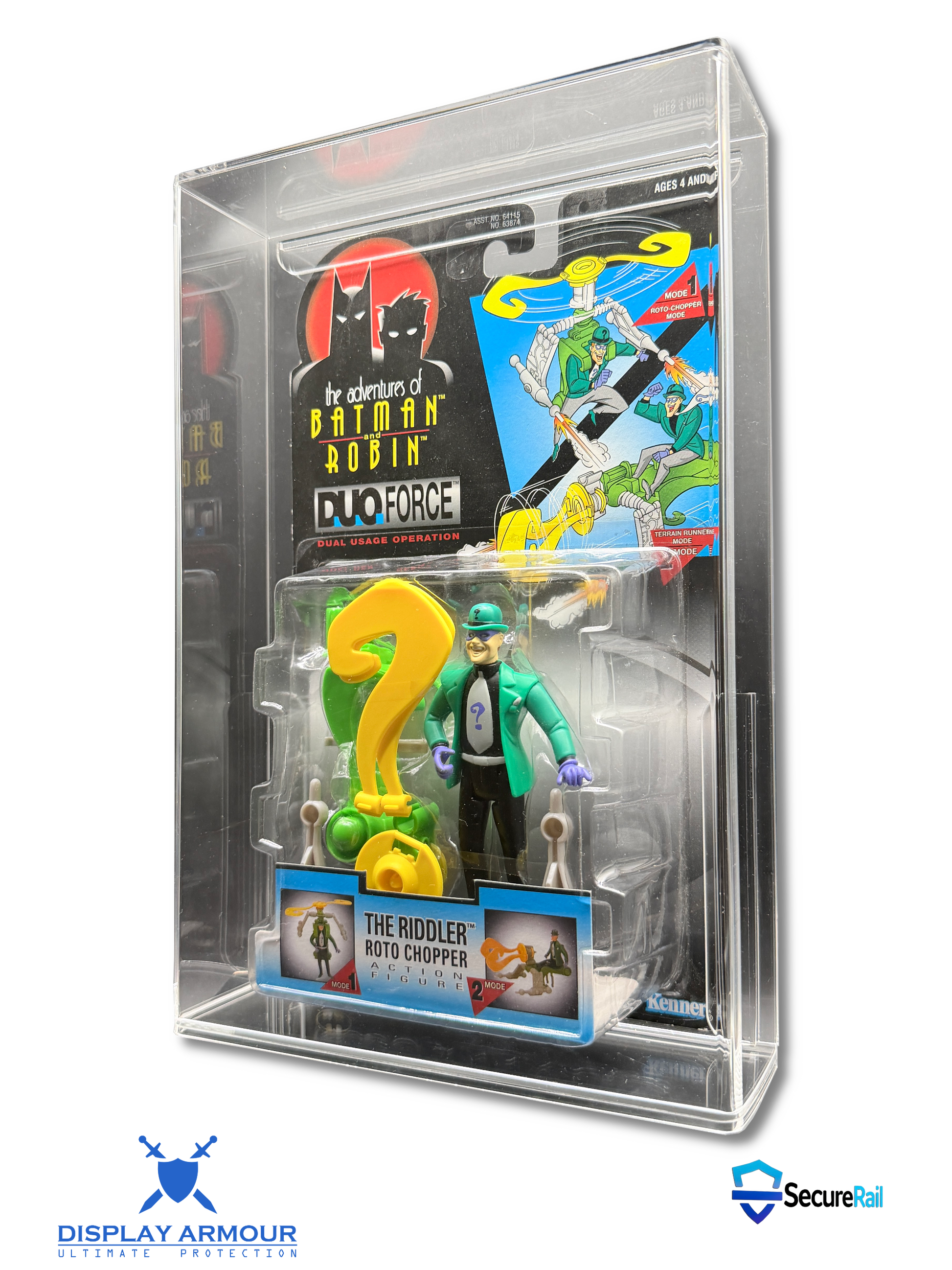 Batman & Robin Riddler Kenner action figure acrylic display case side view