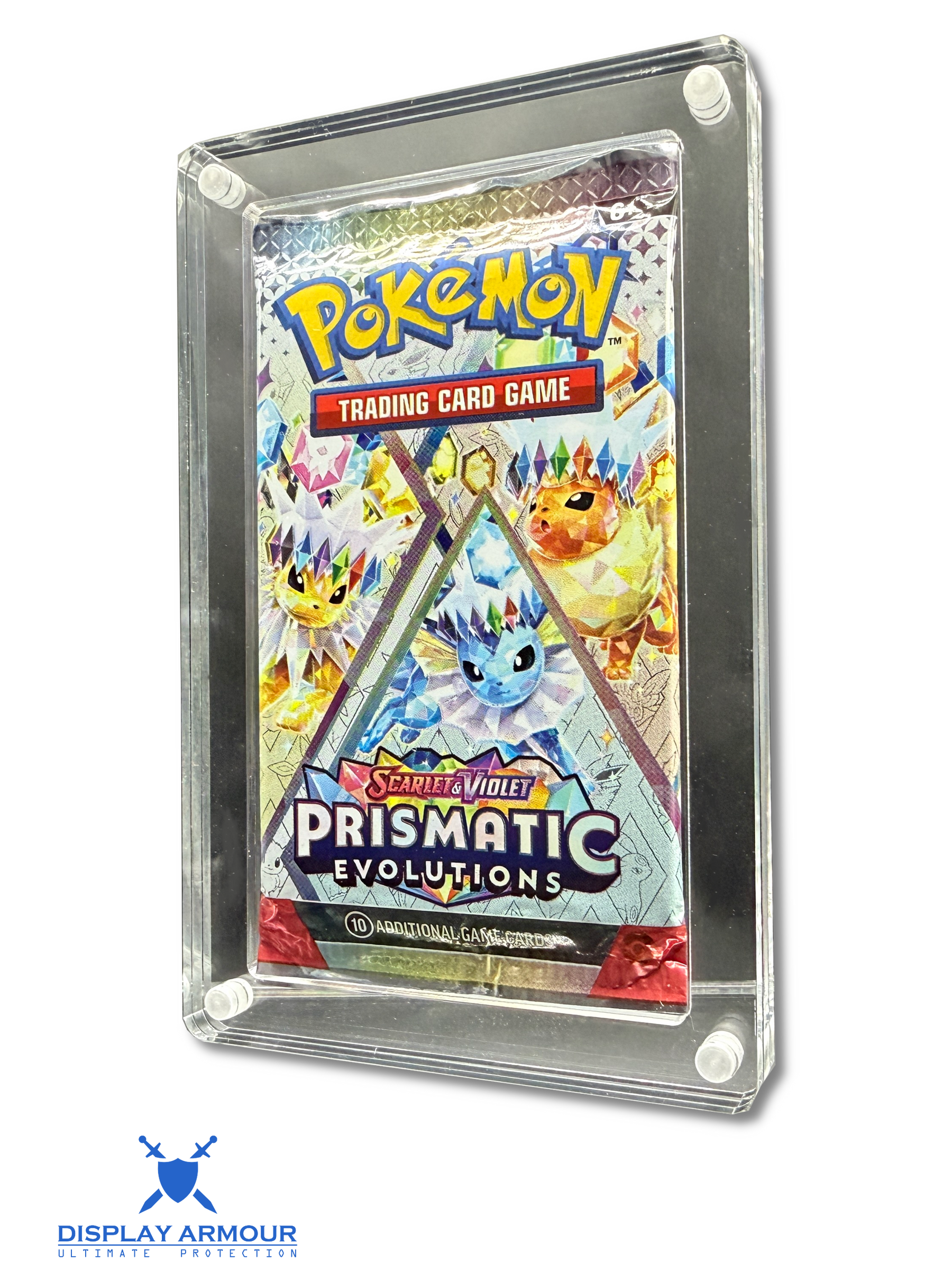 Display Armour Pokémon Booster Pack acrylic display case protecting a sealed Pokémon booster pack