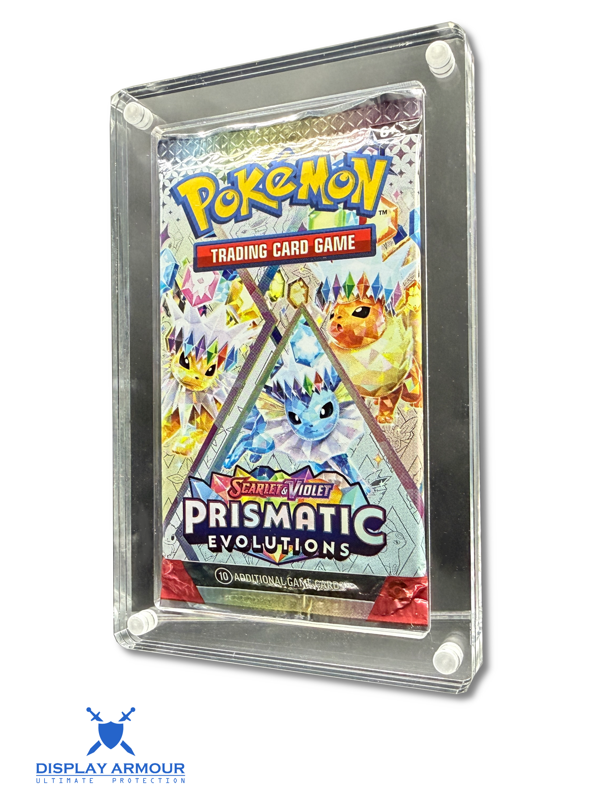 Pokémon booster pack acrylic display case front angle view