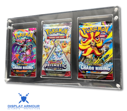 Pokémon 3 slot booster pack acrylic display case front angle view
